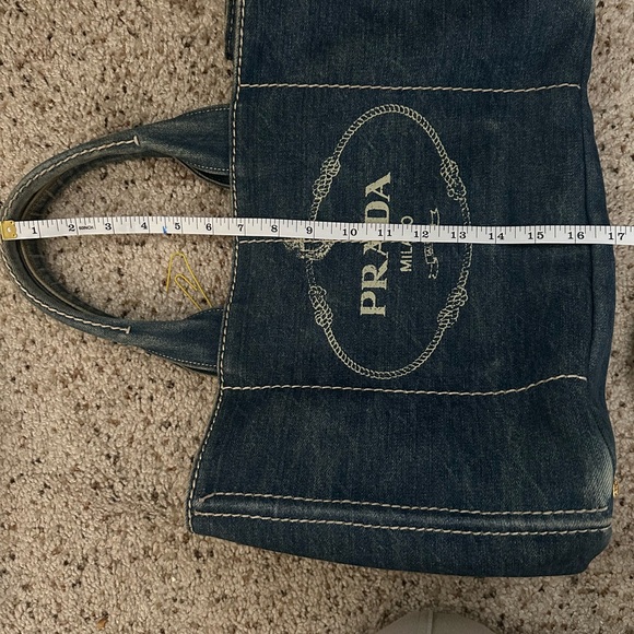 PRADA Large Denim Canapa Logo Tote-194 - Picture 2 of 16